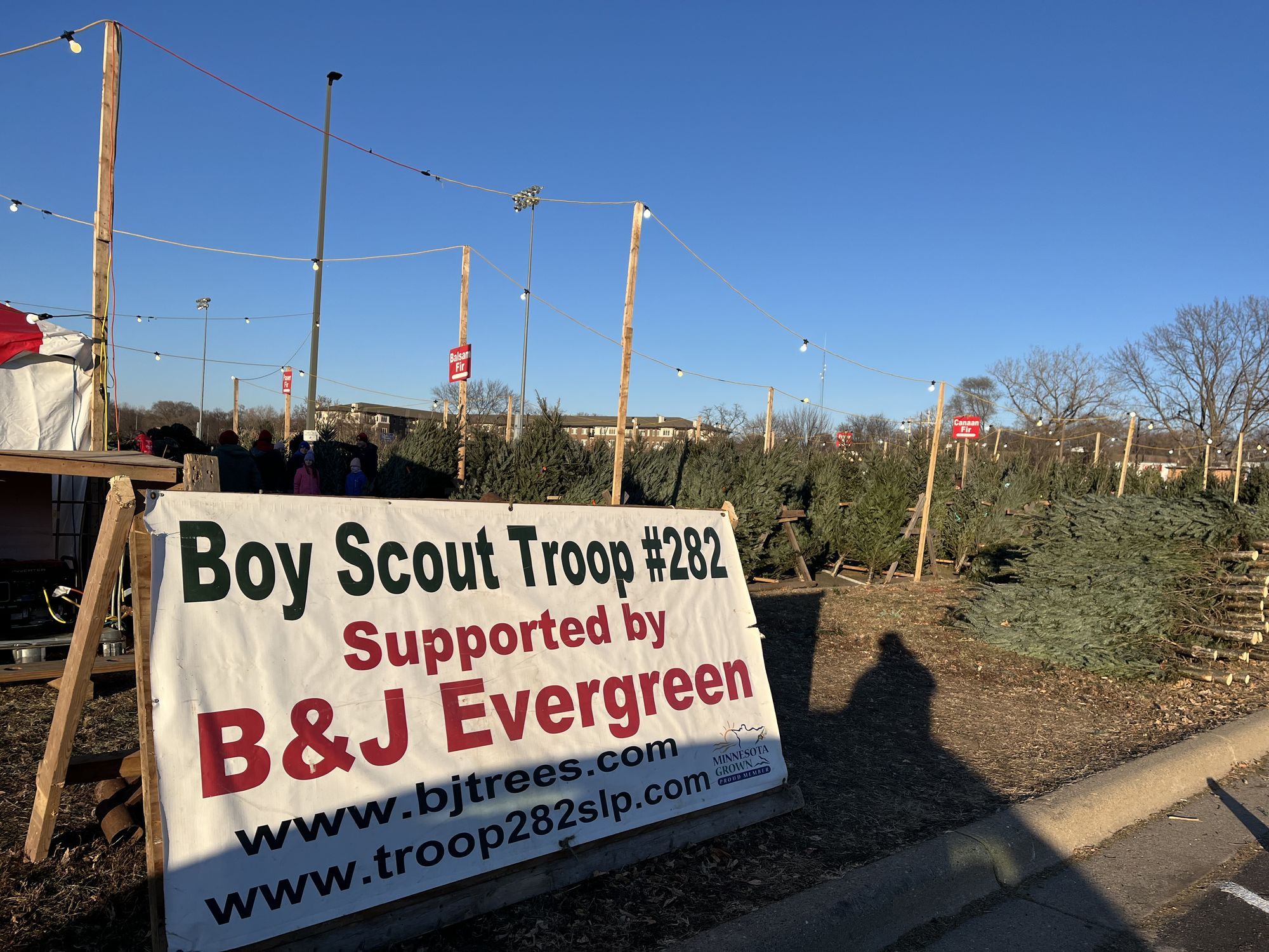 The B&J Trees Christmas tree lot at St. Louis Park