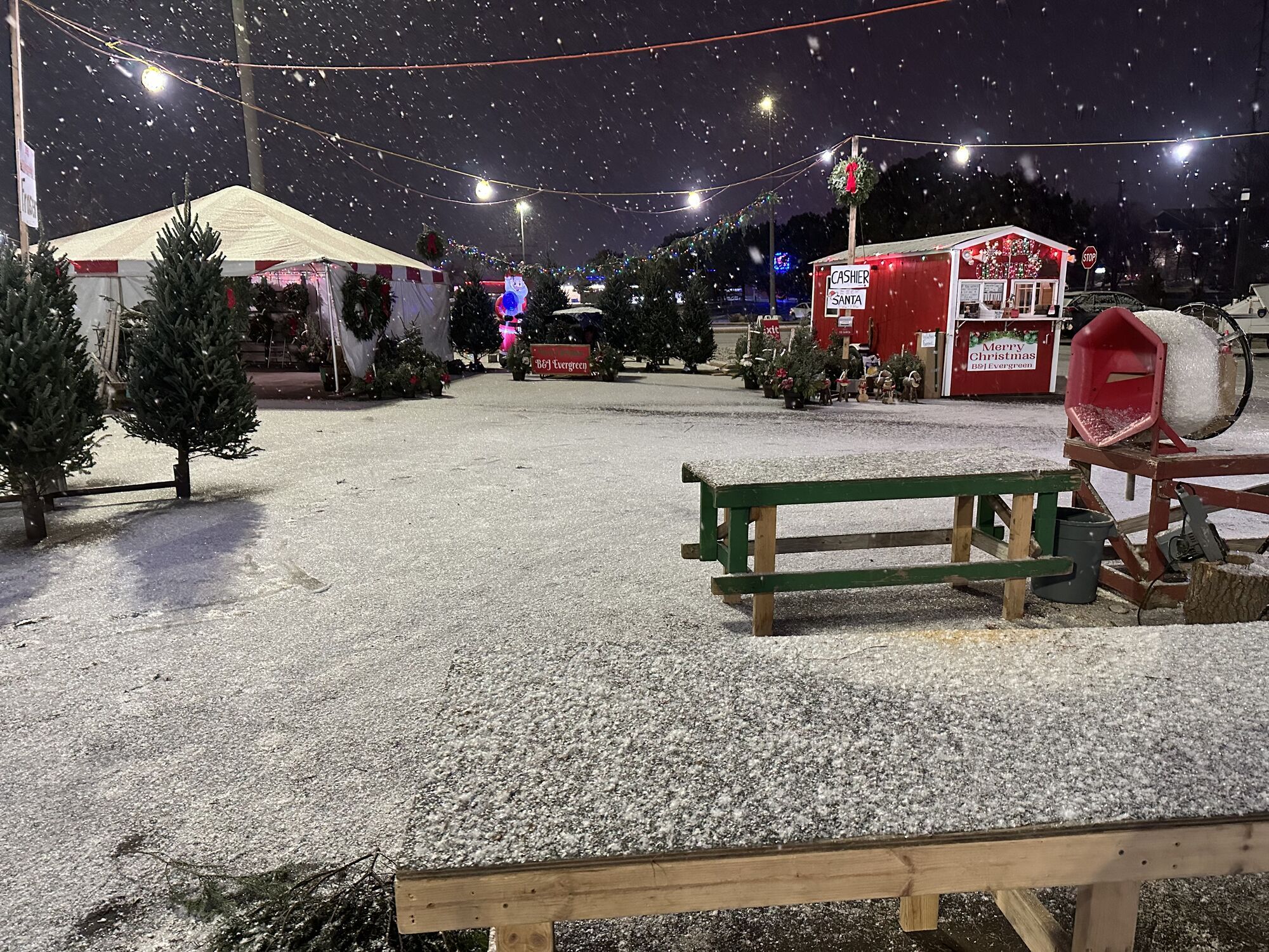 The B&J Trees Christmas tree lot at Eden Prairie