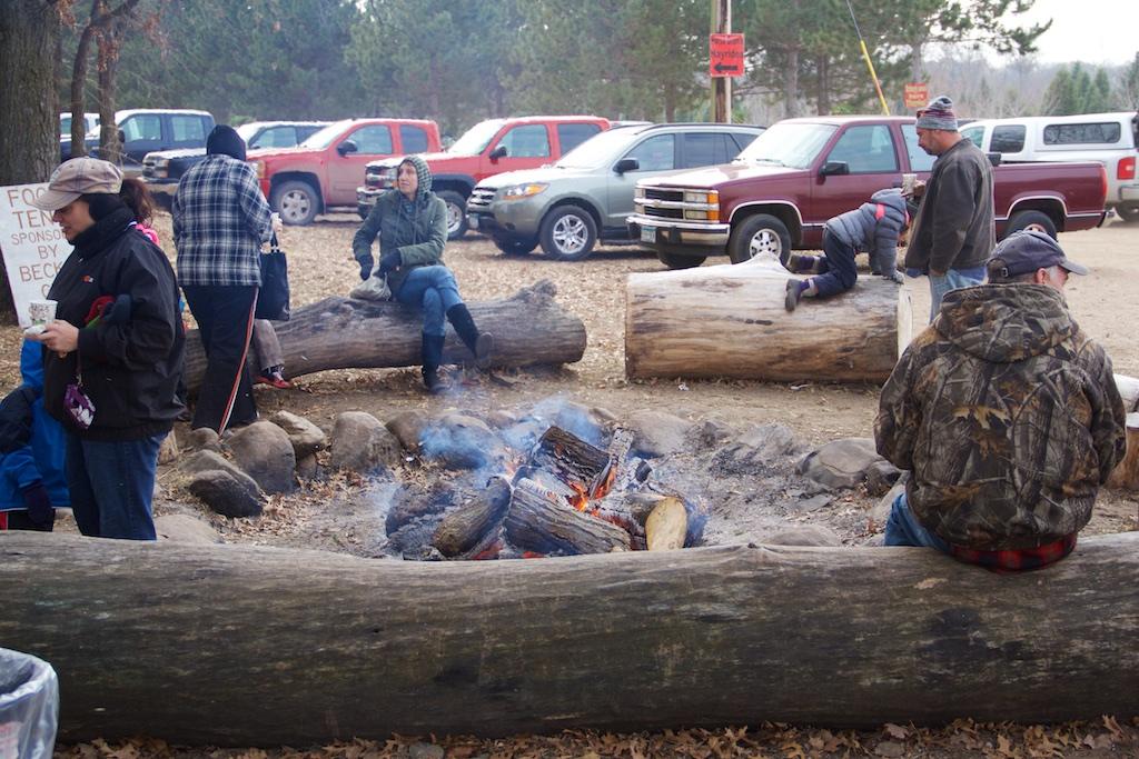 Warm up around a fire with a hot cocoa from the cub scouts